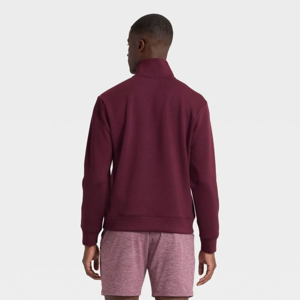 Men's Sleek Spacer Half Zip Sweatshirt - All In Motion Burgundy XXL - Picture 2 of 3